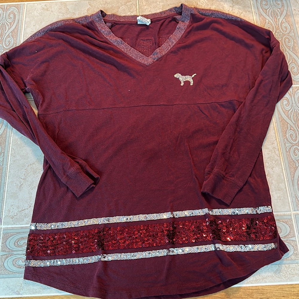 Victoria secret pink sequin long sleeve